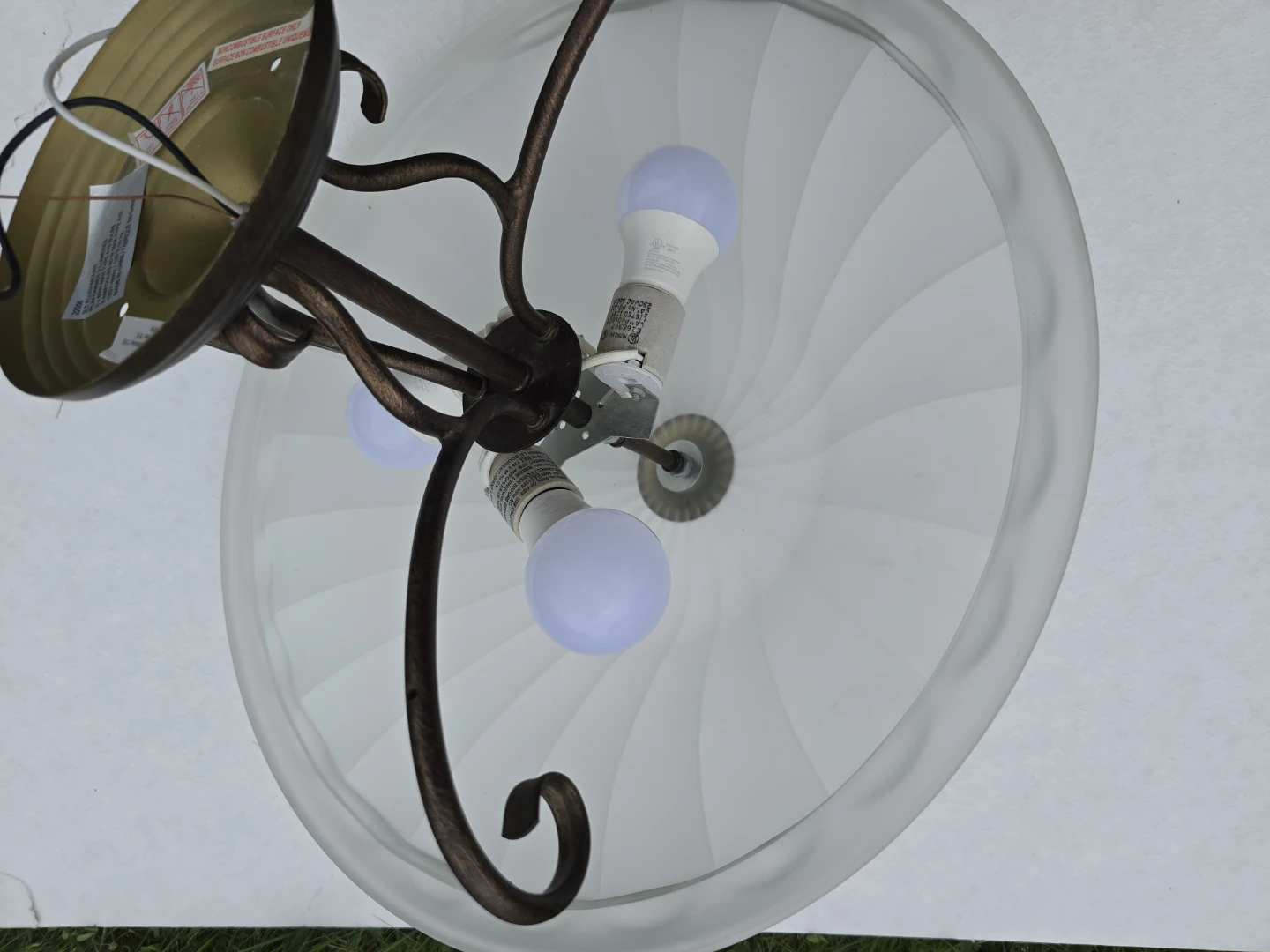 Bronze Flush Mount Ceiling Light with Frosted Glass Shade - photo 2
