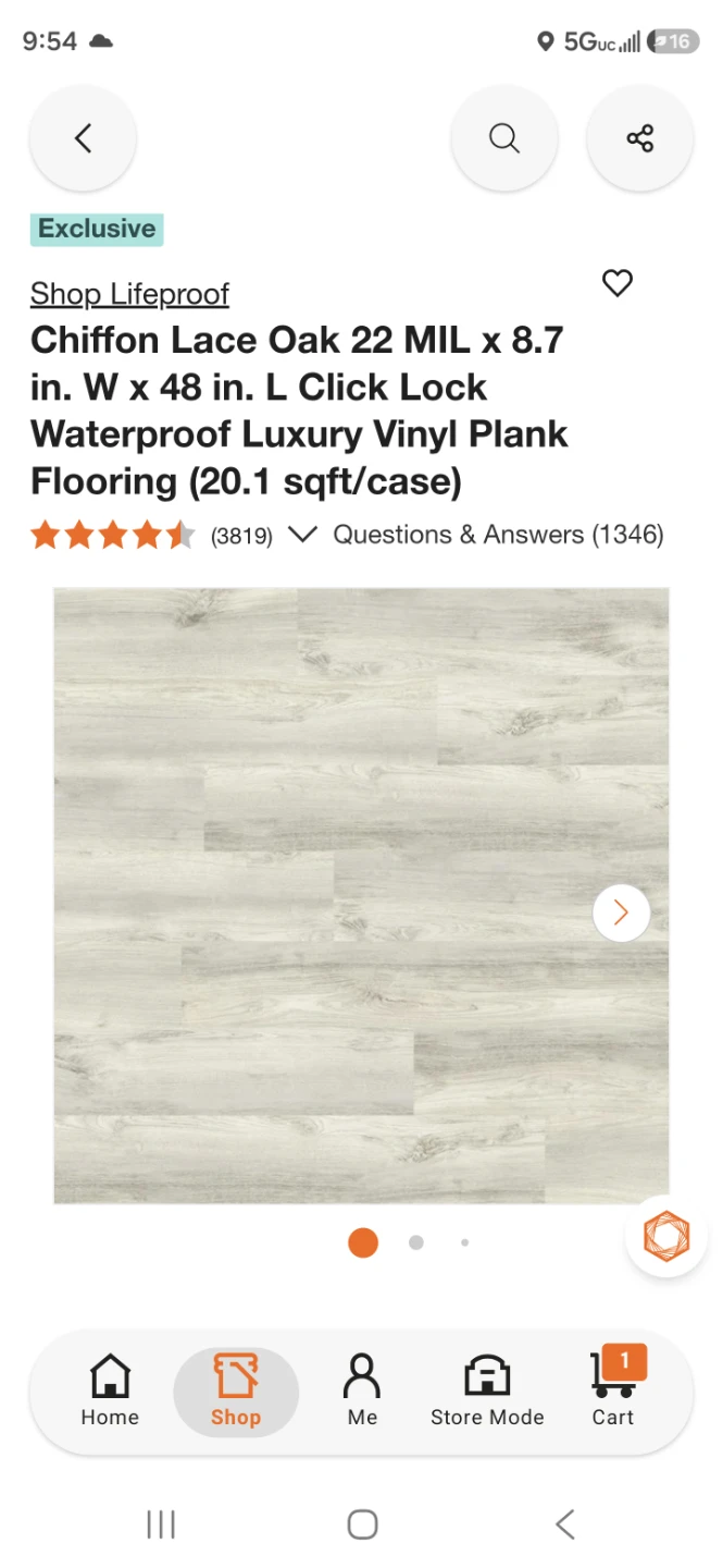 Lifeproof Chiffon Lace Oak Vinyl Plank Flooring