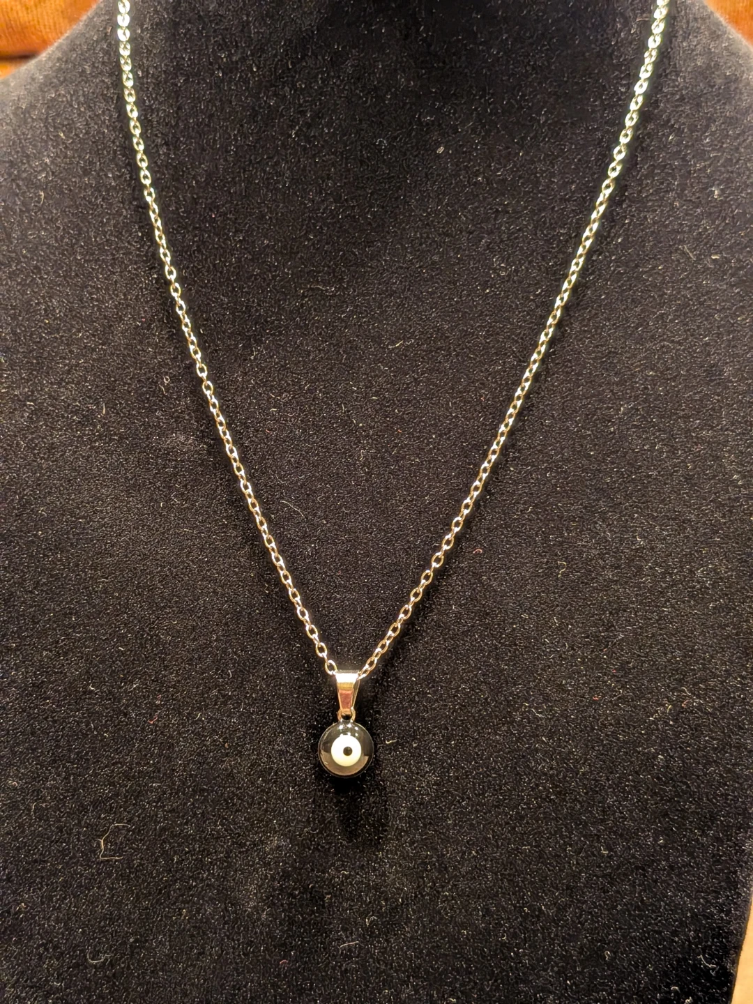 Dainty Black Evil Eye Pendant Necklace