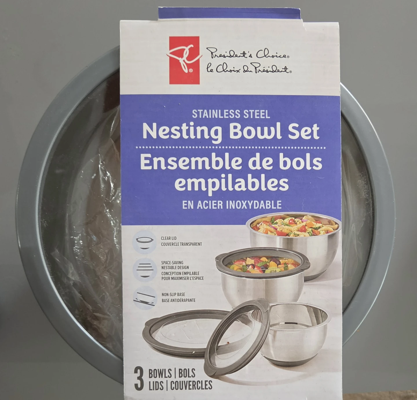 PC Stainless Steel Nesting Bowl Set - 3 Bowls. New!