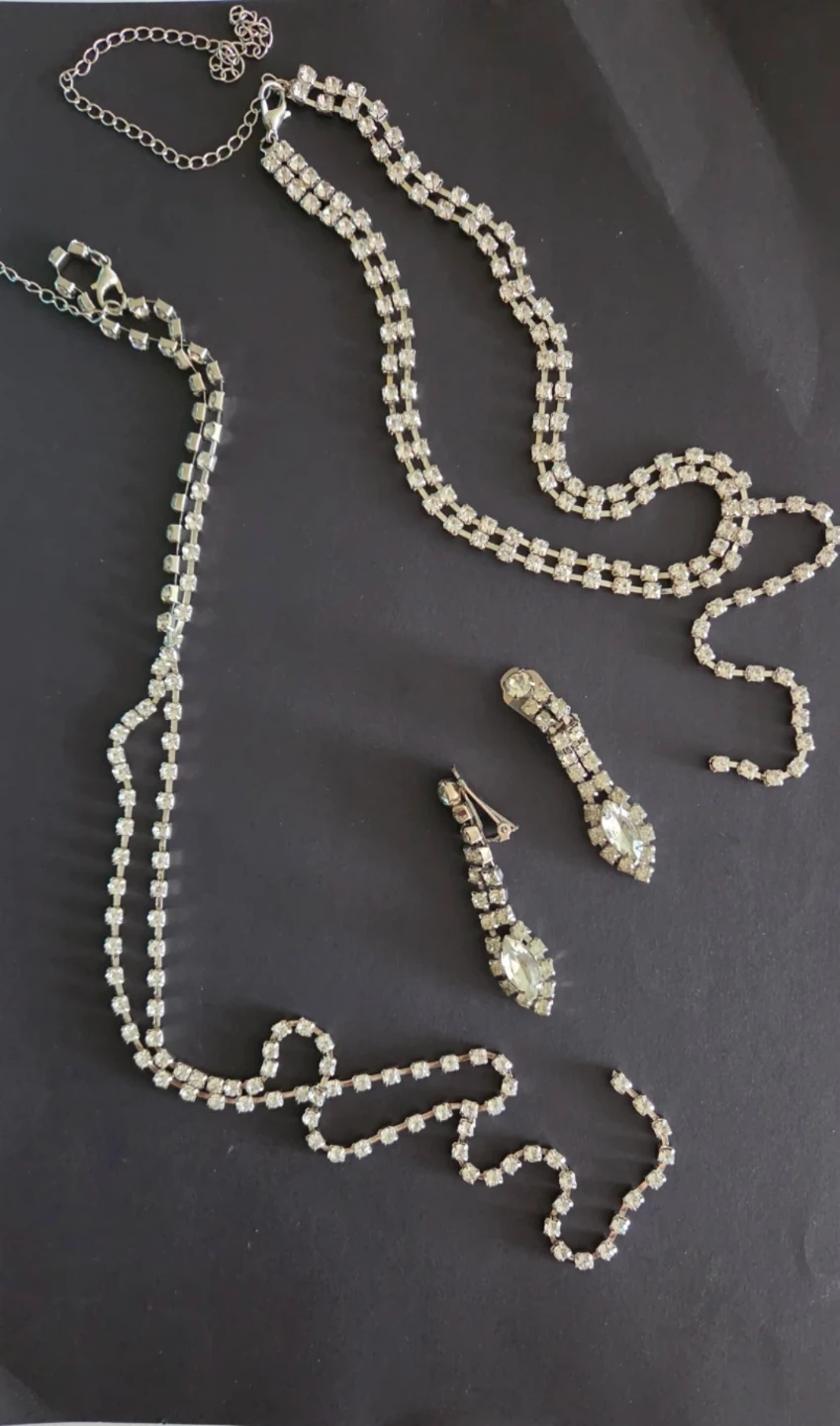 Rhinestone Necklaces and Earring Set