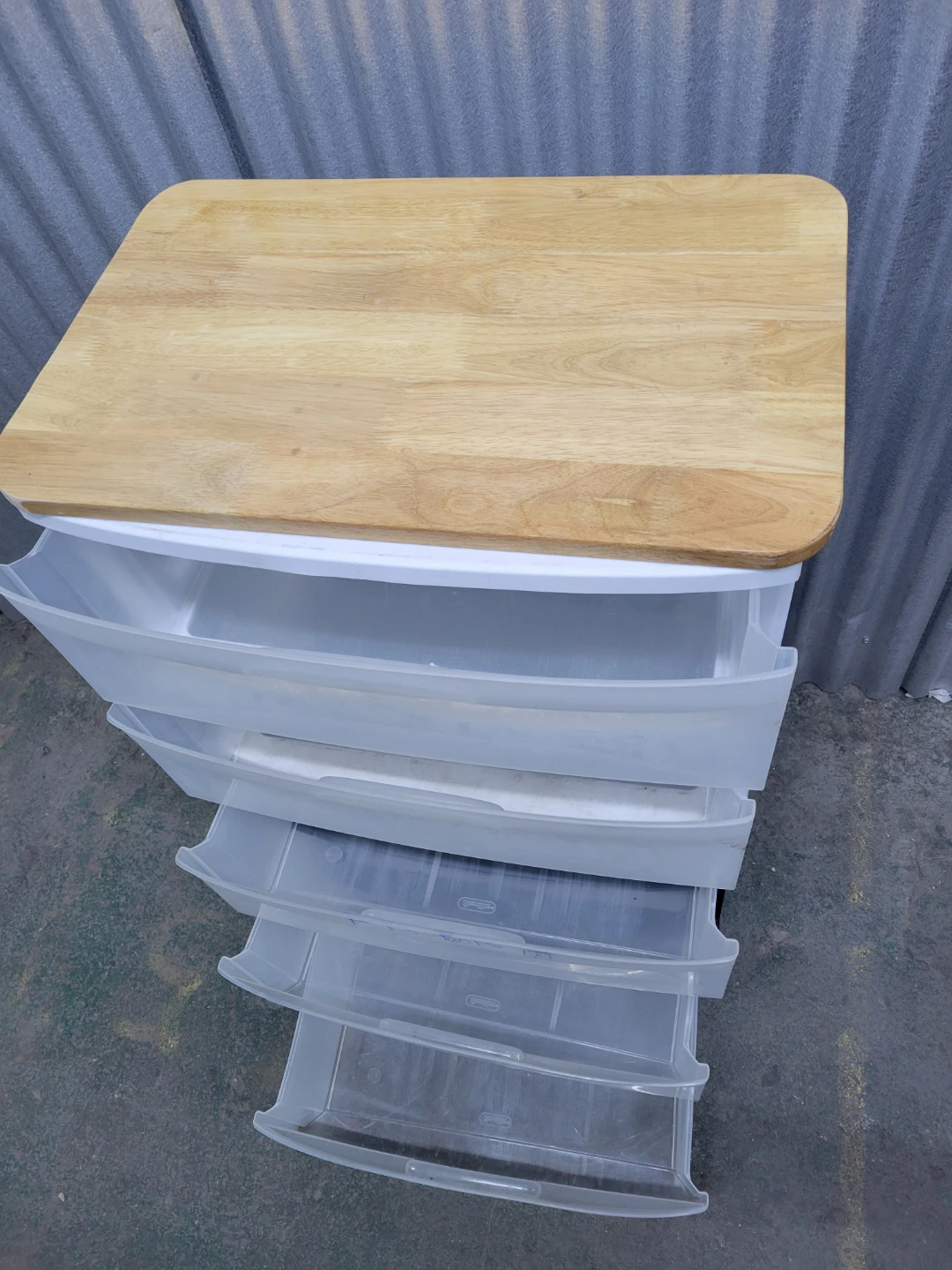 Sterilite 5 Drawer Storage Unit with wooden top - photo 3