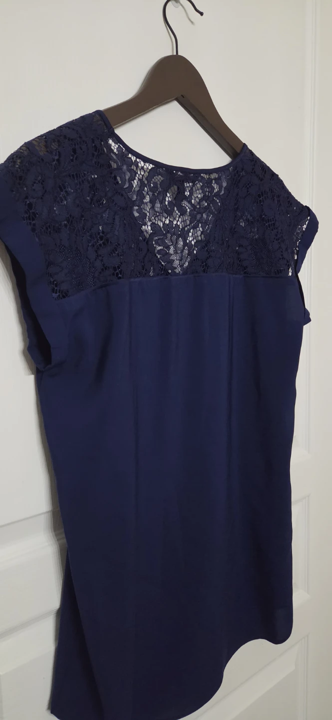 Express Navy Blue Lace Detail Blouse - Size M - photo 3