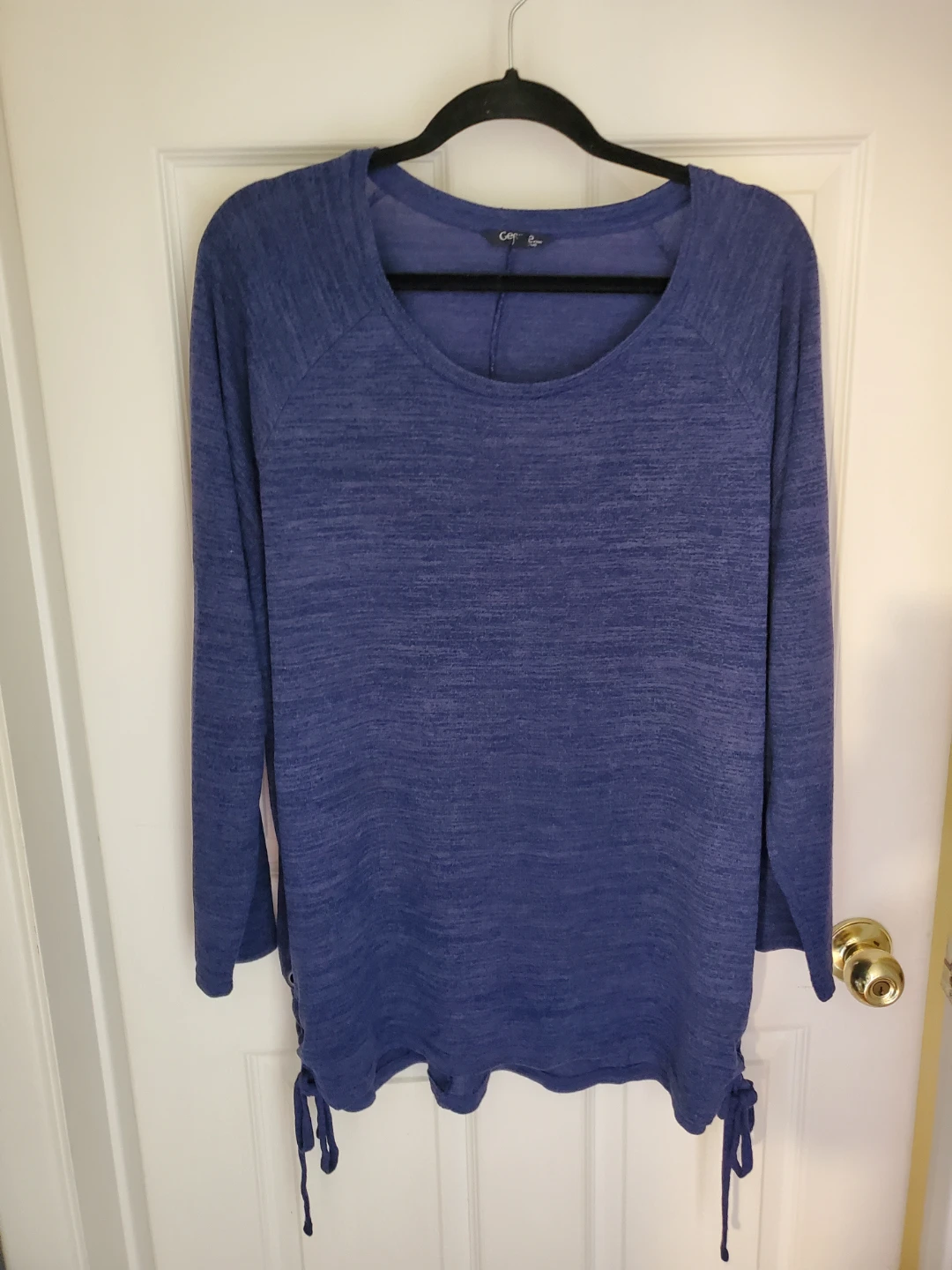Plus Size Knit Denim Blue Tunic...