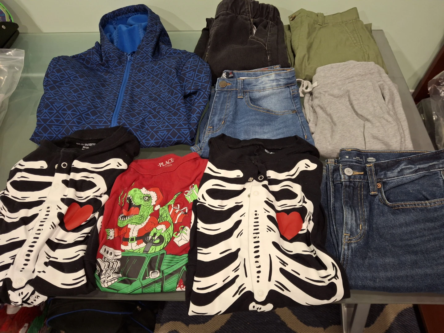 Kids Clothes Bundle - Skeleton Shirts, Jeans, Pants