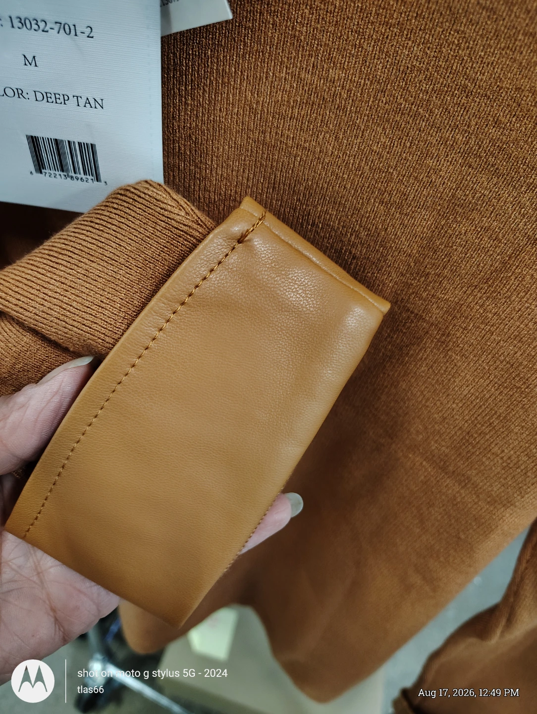 Marshall's Collared Knit Sweater - Size M - Deep Tan - photo 3