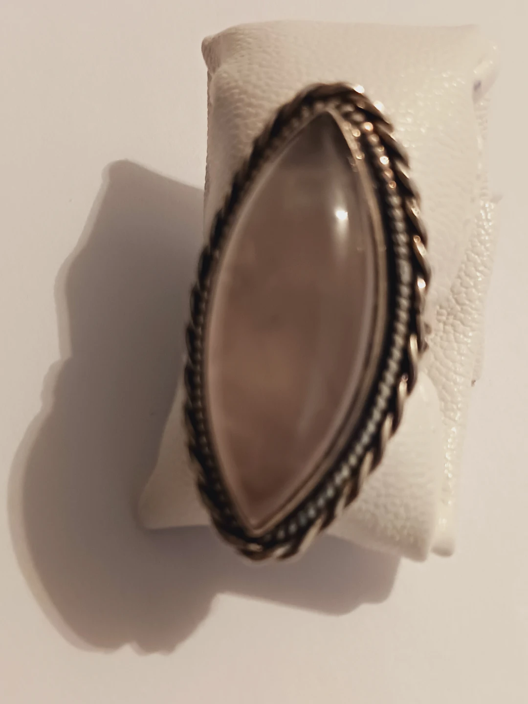 Sterling Silver 925 Marquise Cut Rose Quartz Ring.6.