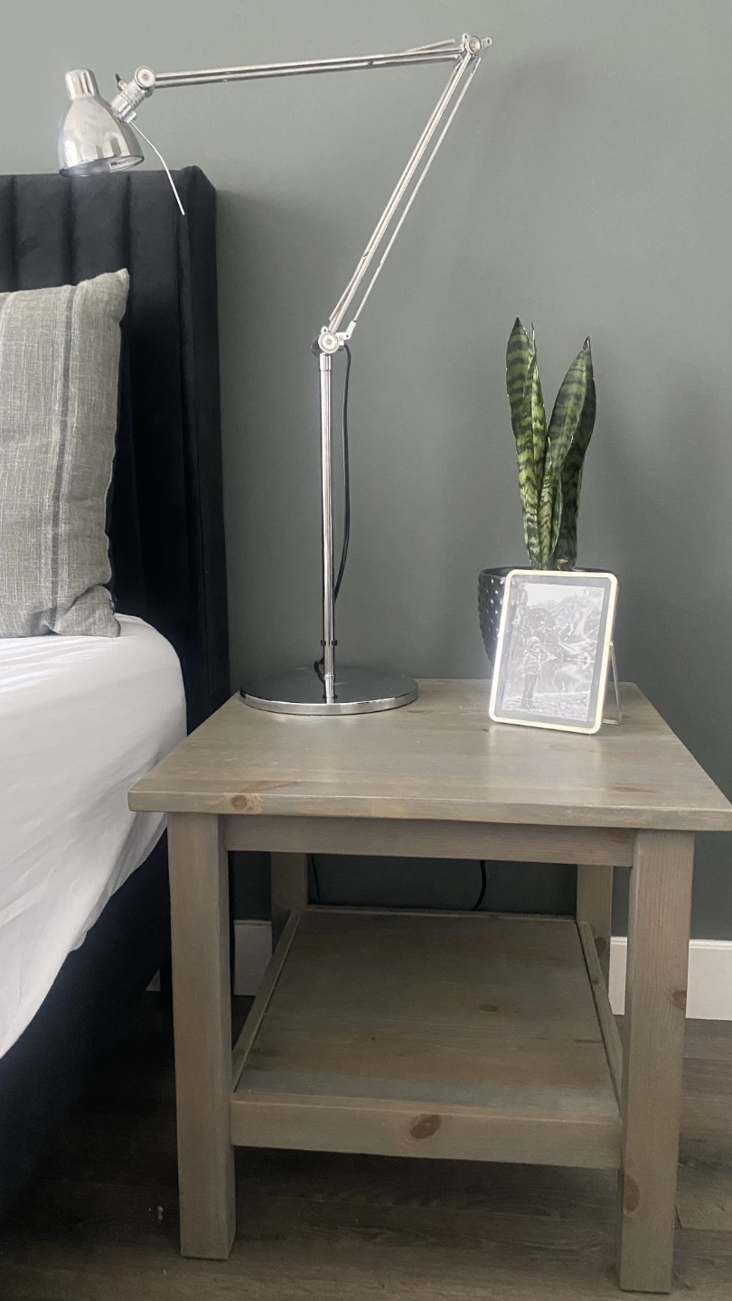 Solid wood bedside tables.