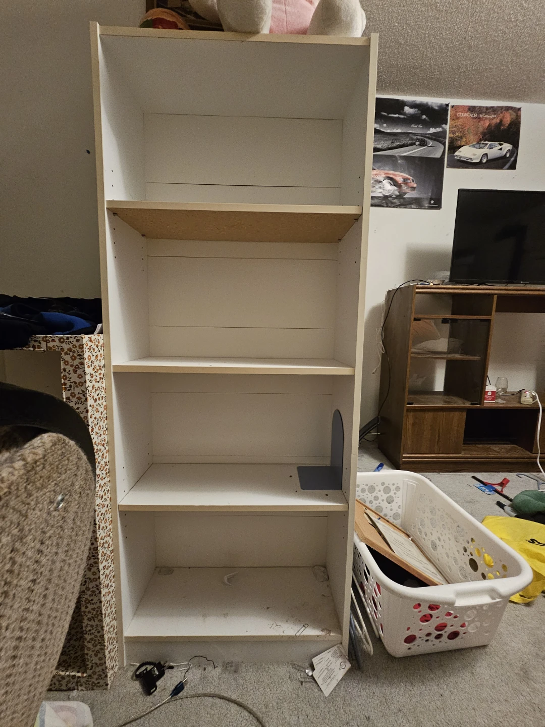White 5-Shelf Bookshelf