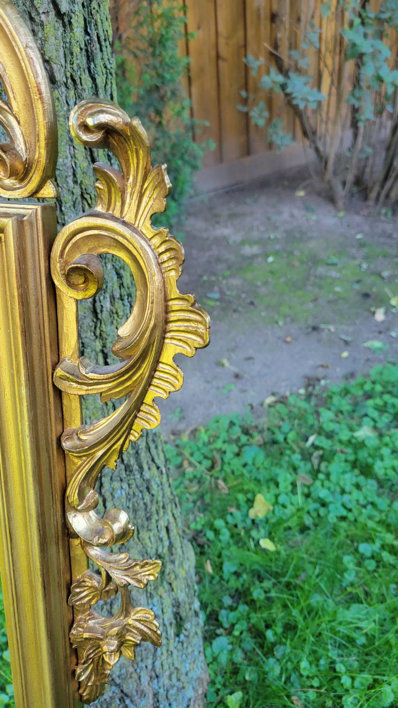 Vintage Elaborate Leaf and Schroll Gold Ornate Wall Mirror - photo 5