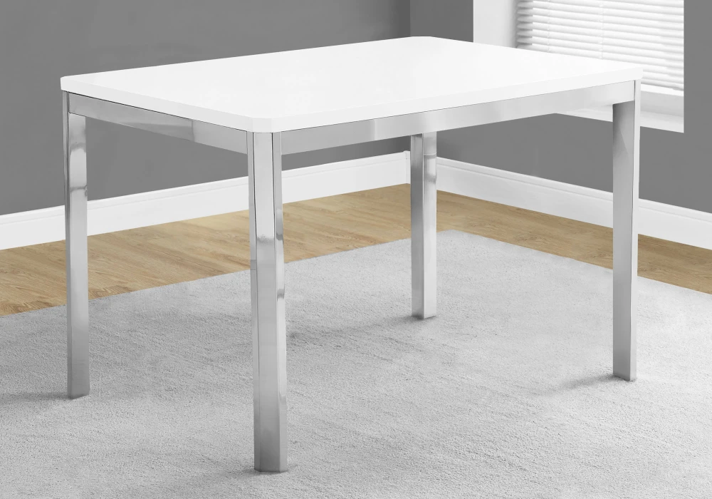 Monarch Dining Table - White/Chrome