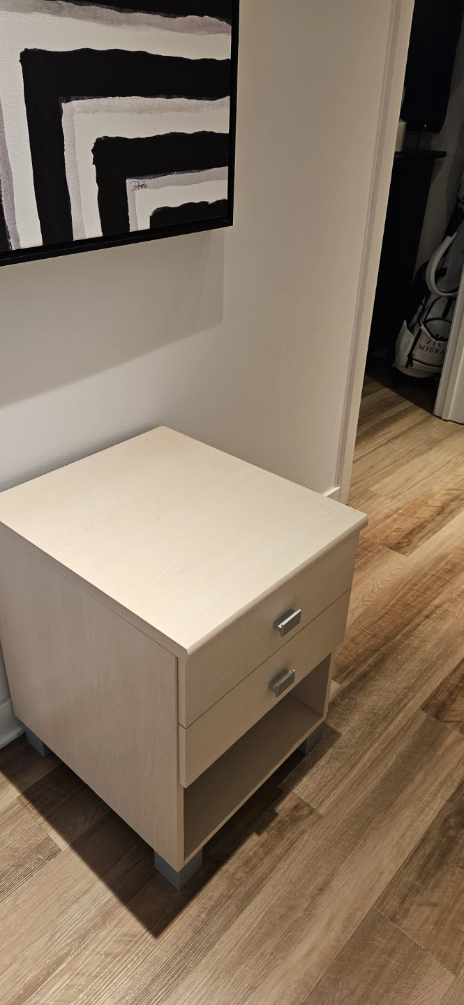 Light Wood 2-Drawer Nightstand - photo 3