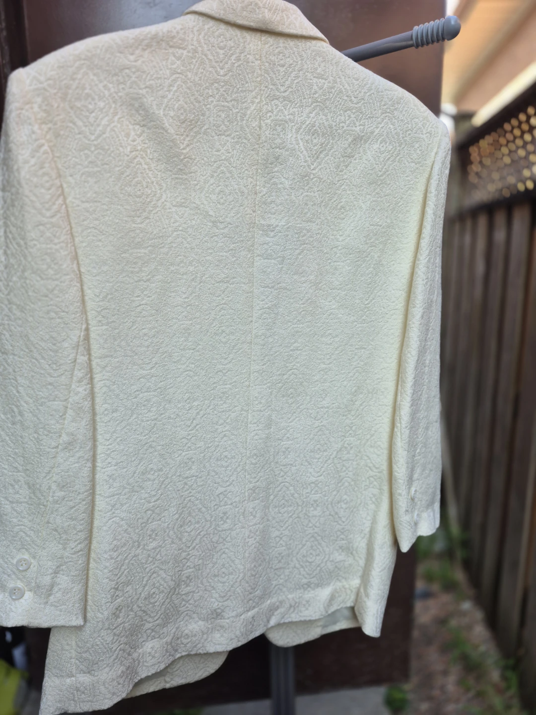 Bordeaux Rouge Cream Patterned Blazer - photo 3