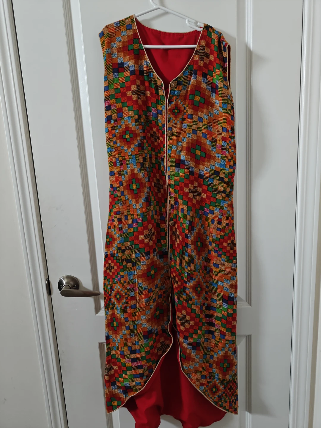 Maxi Vest Dress - Vibrant Geometric Pattern - photo 3