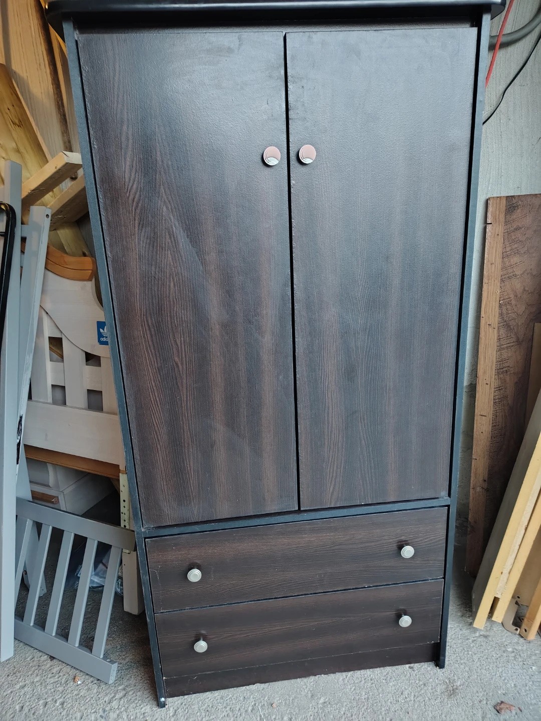 Dark Brown Wardrobe with Drawers - photo 5
