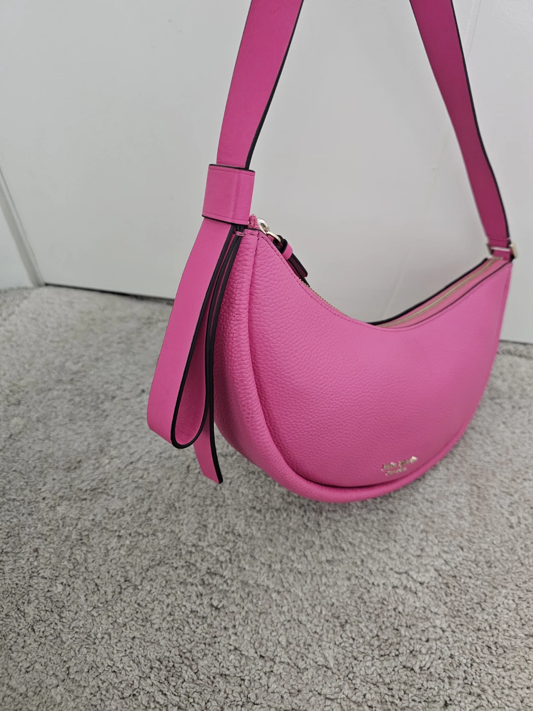 Authentic Kate Spade New York Pink Leather Crescent Shoulder Bag