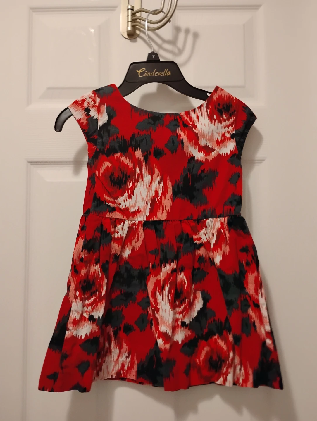 Girls Red Rose Print Dress - photo 2