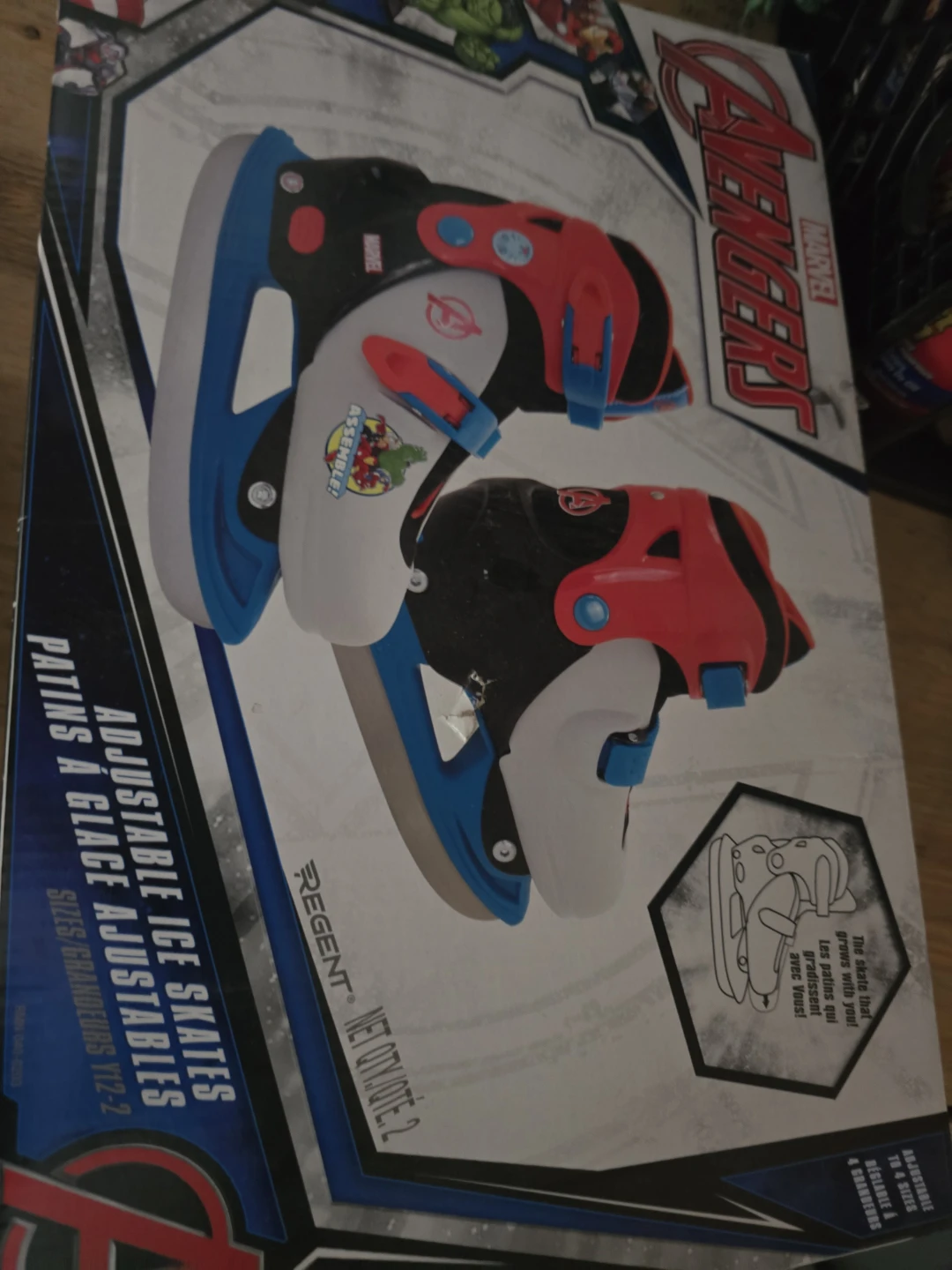 Marvel Avengers Adjustable Ice Skates Size Y12-2 - photo 3