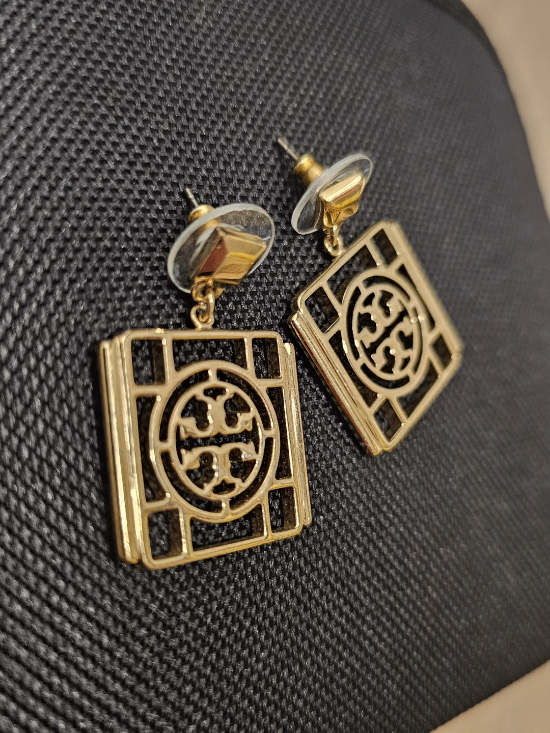 Tory Burch Logo Square Drop Earrings