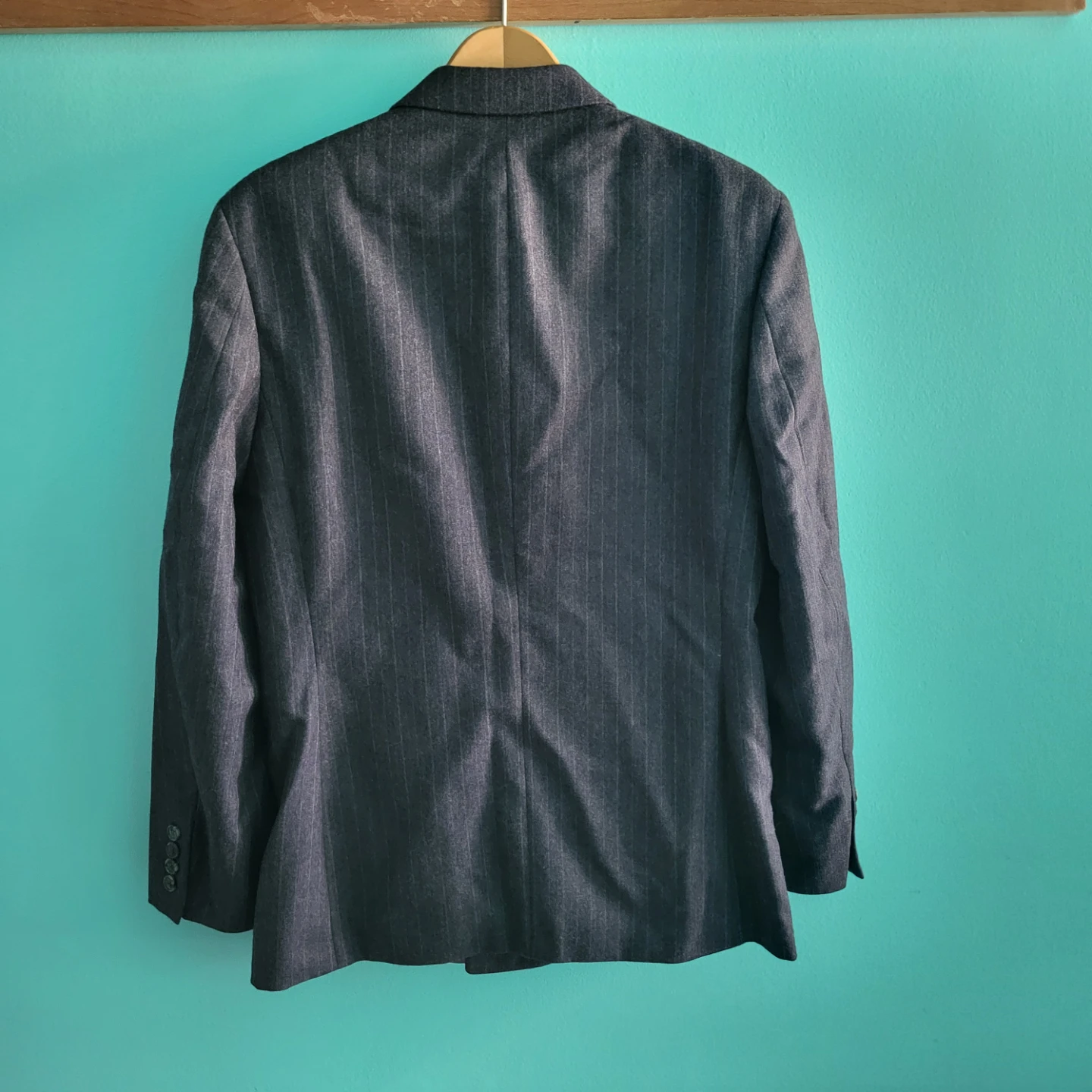 Men's Grey Pinstripe Double-Breasted Blazer and Pants - photo 2