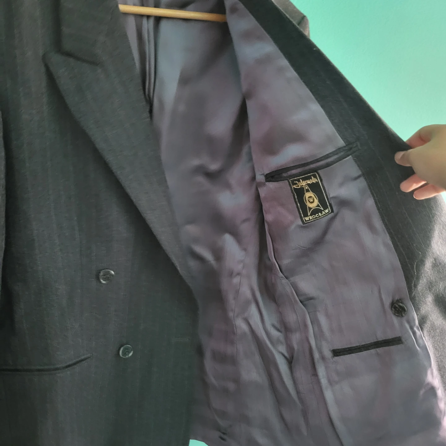 Men's Grey Pinstripe Double-Breasted Blazer and Pants - photo 3