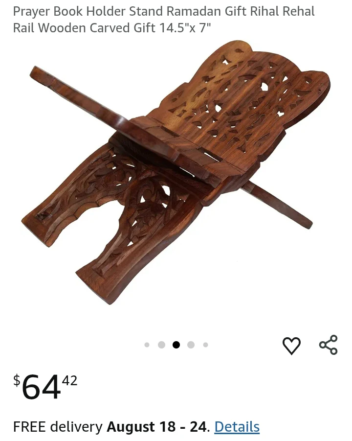 Carved Wooden Book Stand / Bible - photo 2