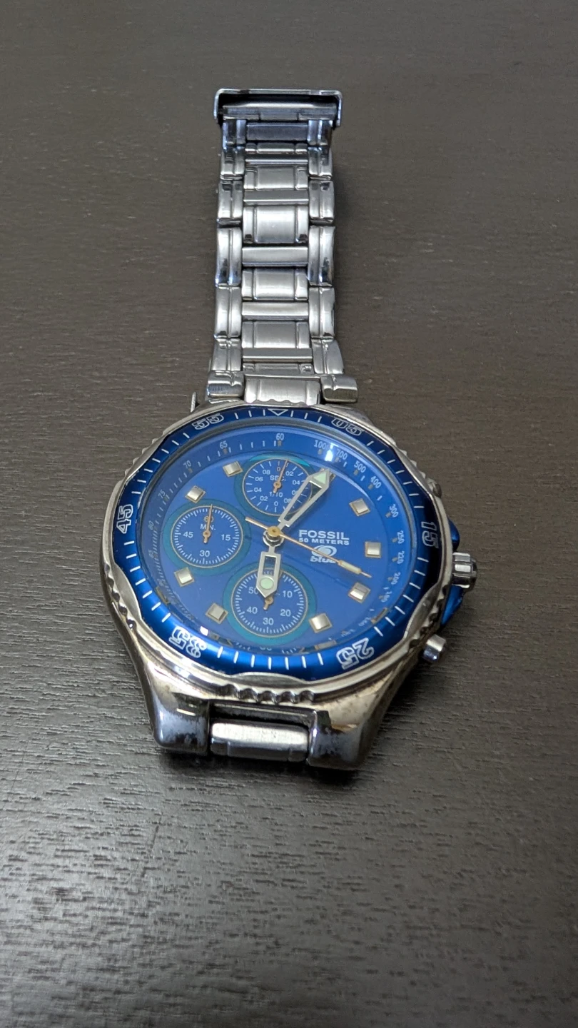 Fossil Blue Chronograph Watch (CH-2282) - Blue Dial Steel
