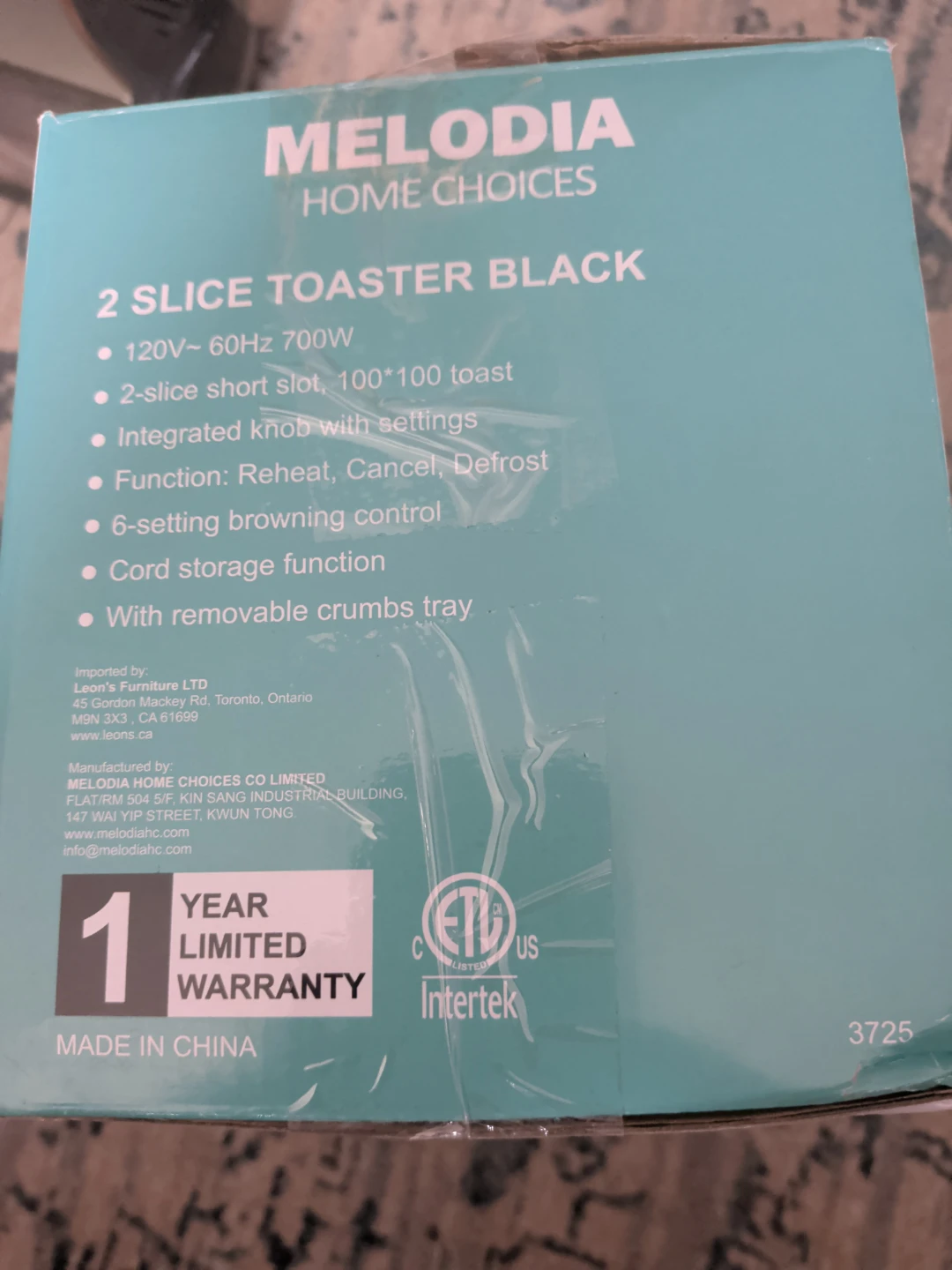 Melodia 2 Slice Toaster - Black - photo 2