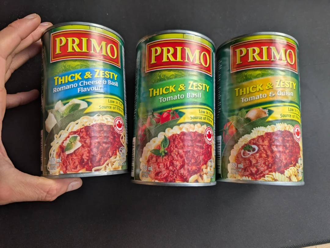 3x Primo Thick & Zesty Pasta Sauce Cans