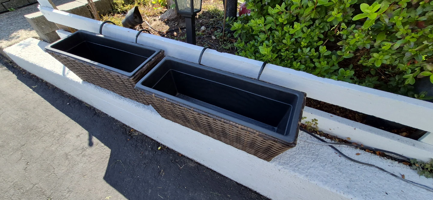 Set of 2 Wicker-Look Planter Boxes - photo 2