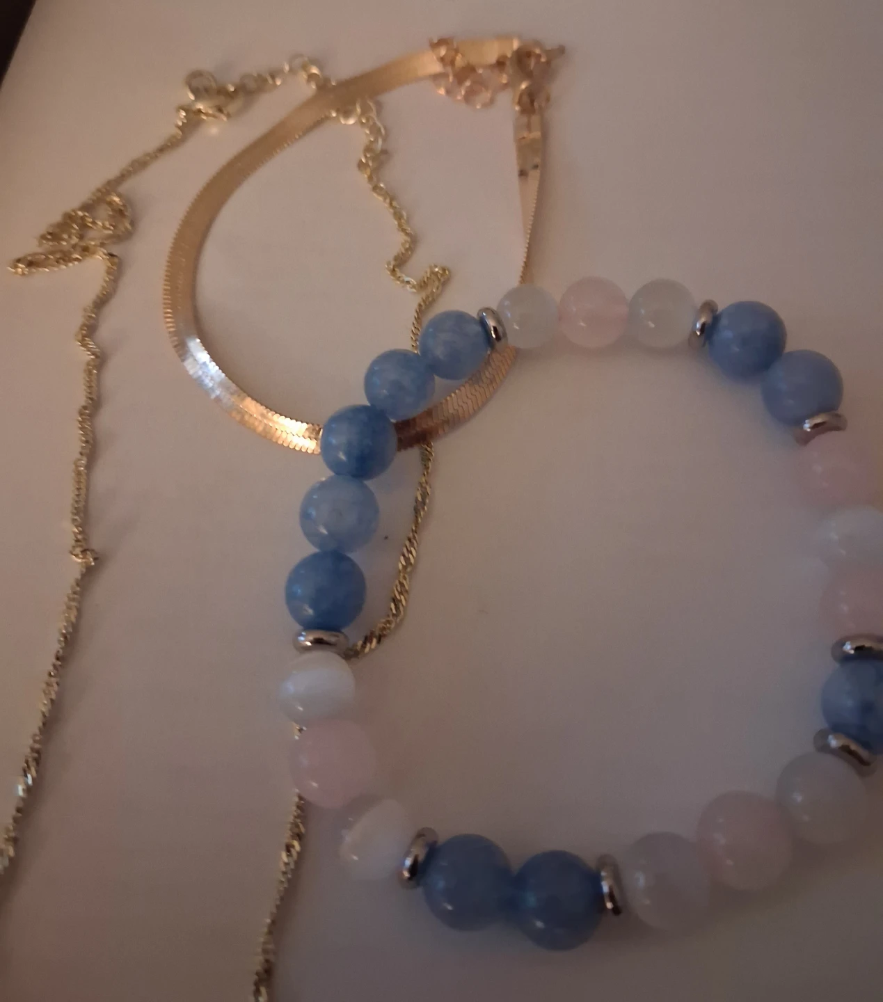 Gold Tone Necklace & Beaded Bracelet Set - photo 4