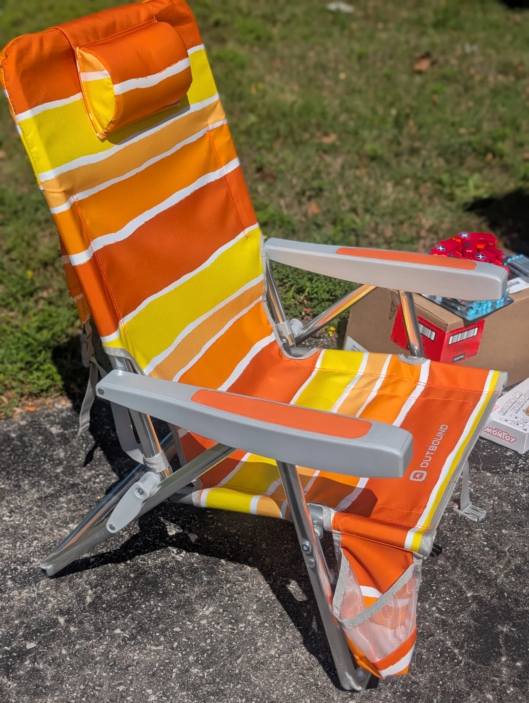 Outbound Striped Backpack Beach Chair - photo 2