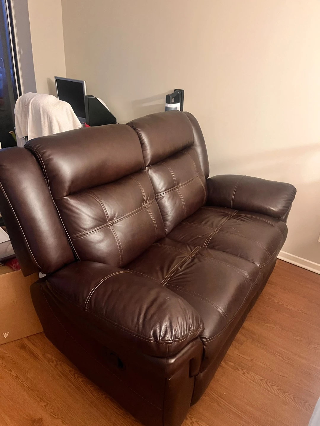 Brown Leather Loveseat Recliner