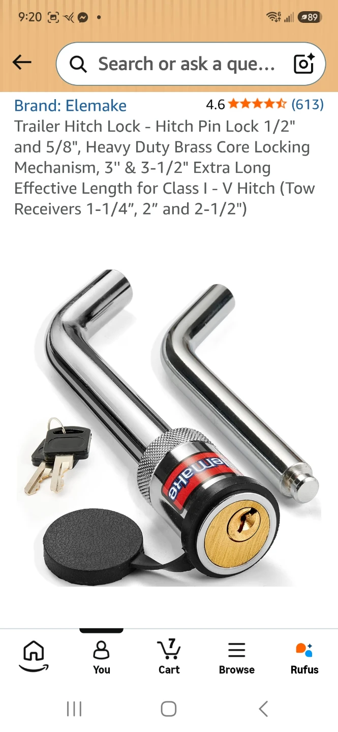 Elemake Trailer Hitch Lock - 5/8" Pin Lock Brand New - photo 2