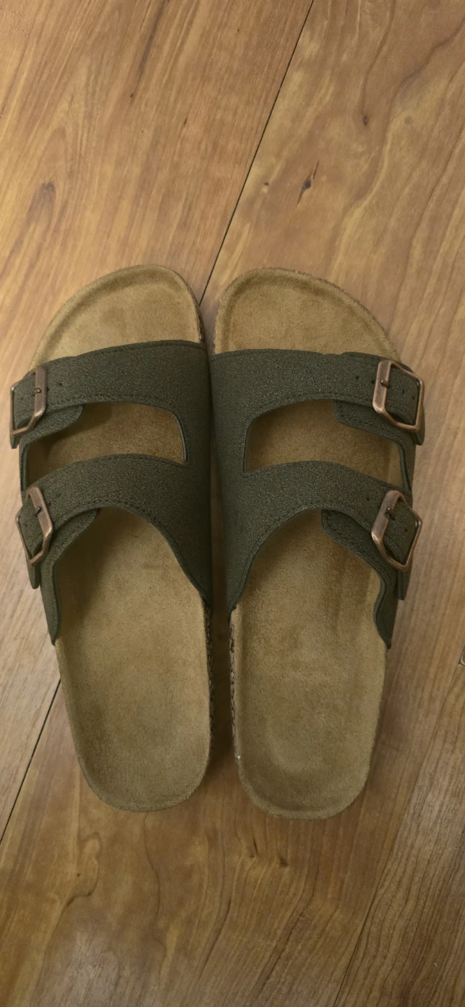 Suede Double Strap Sandals