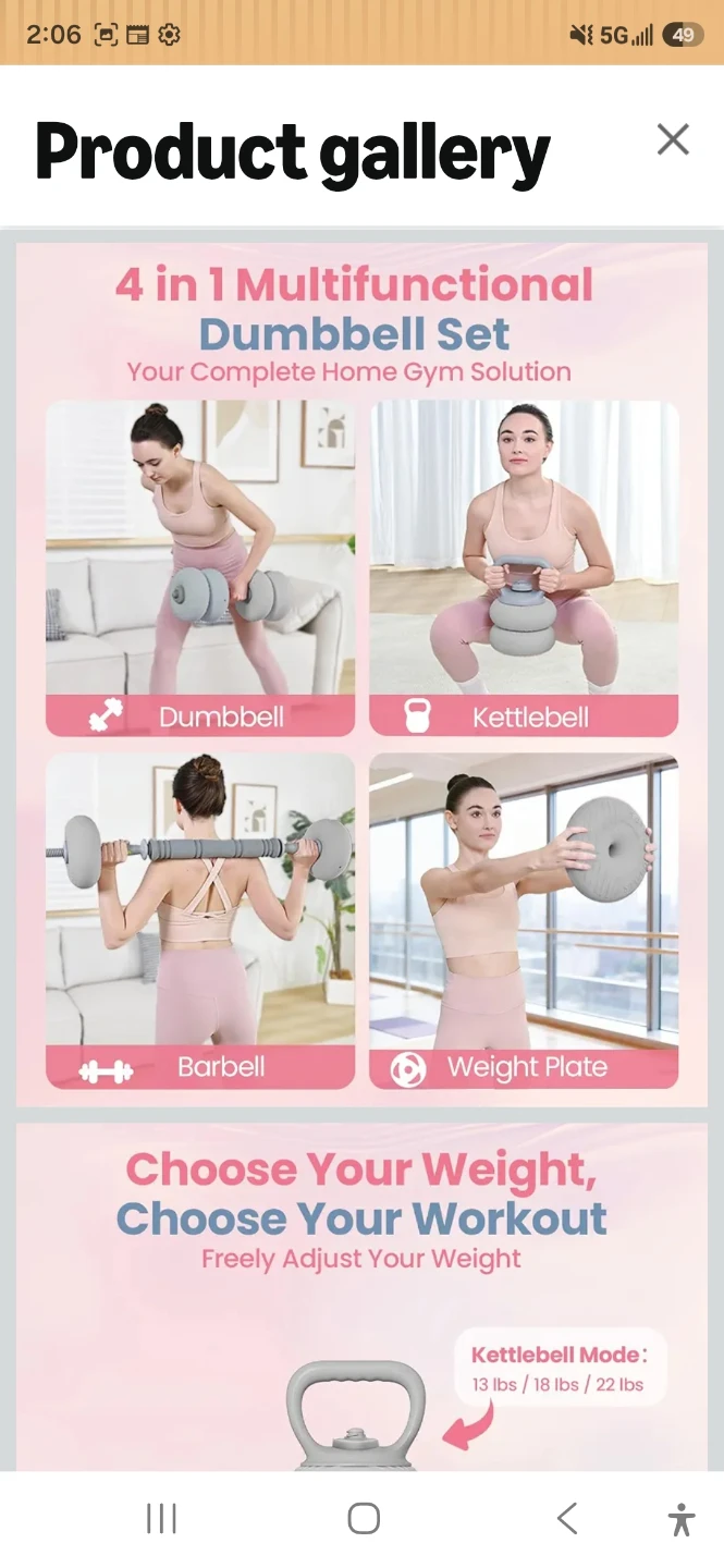 4-in-1 Multifunctional Dumbbell Set - photo 2