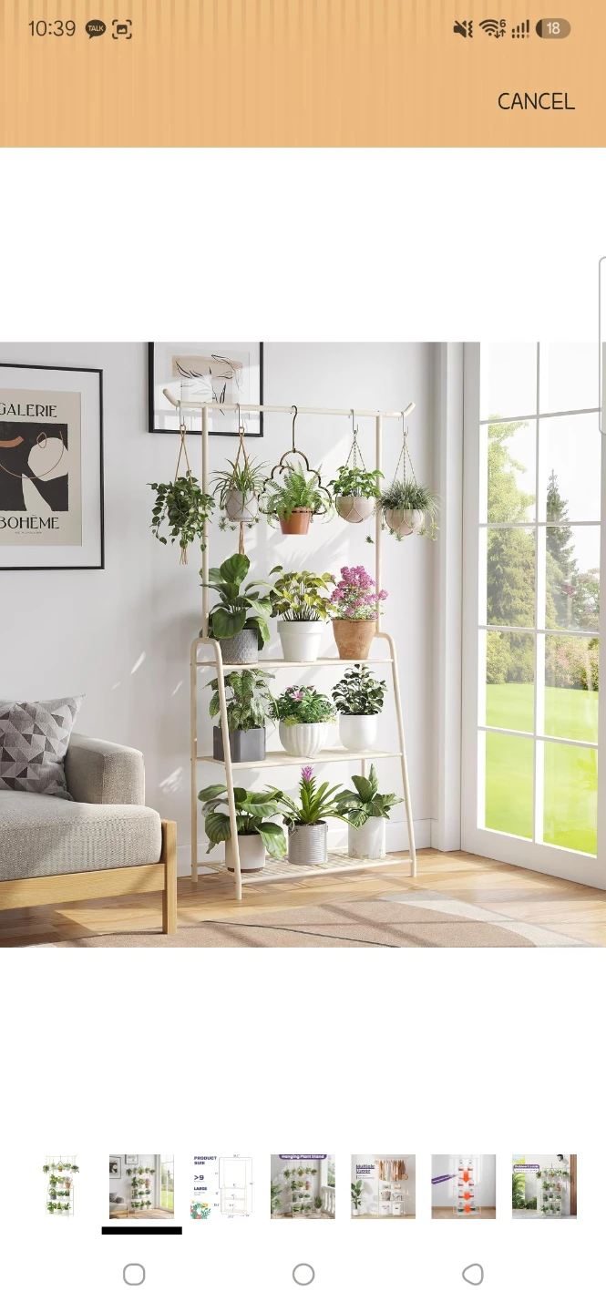 like new White Metal Plant Stand with Hooks