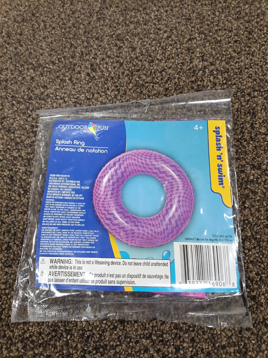 Outdoor Fun “Splash ’n Swim” Splash Ring