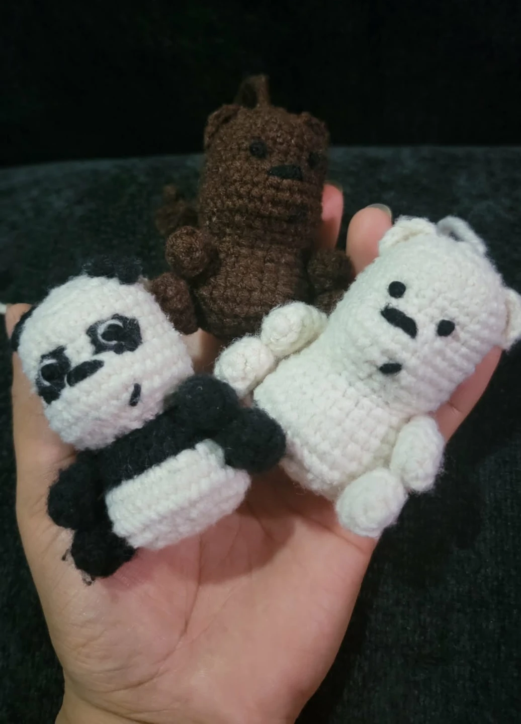 Crocheted We Bare Bears Figurines Set