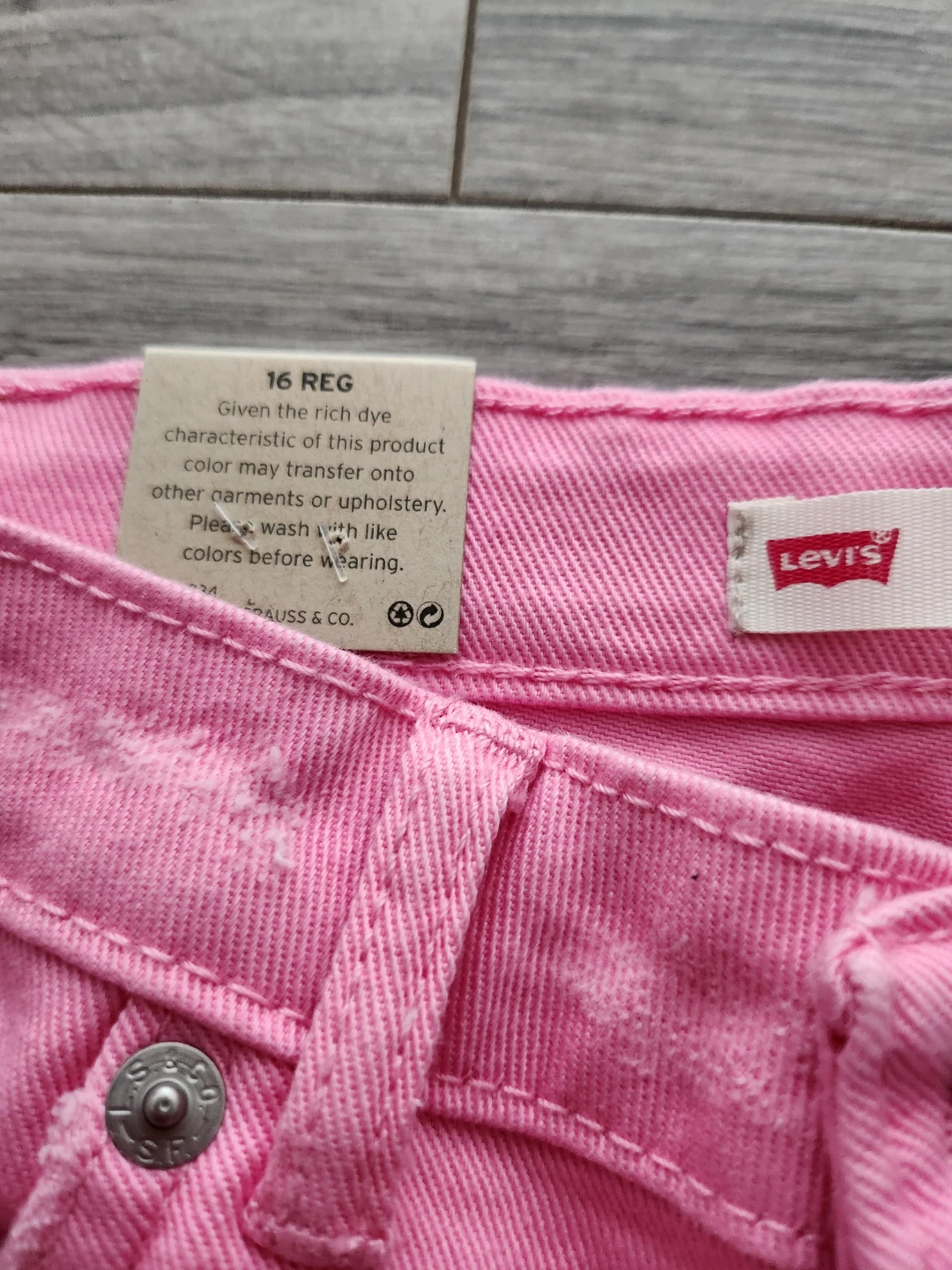 Levi's Pink Distressed Straight Leg Jeans - photo 2