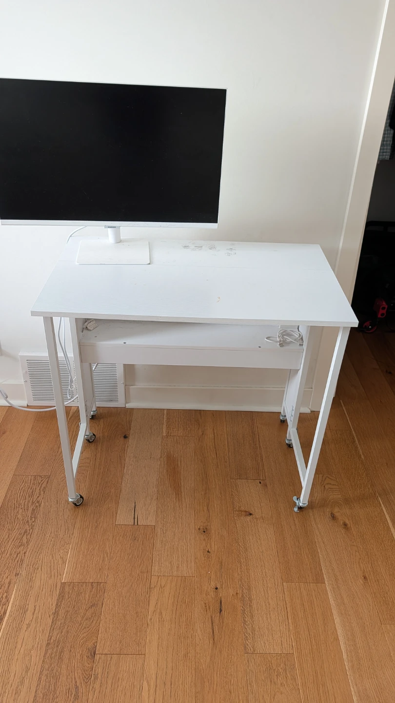 White Folding Desk with Wheels - photo 5