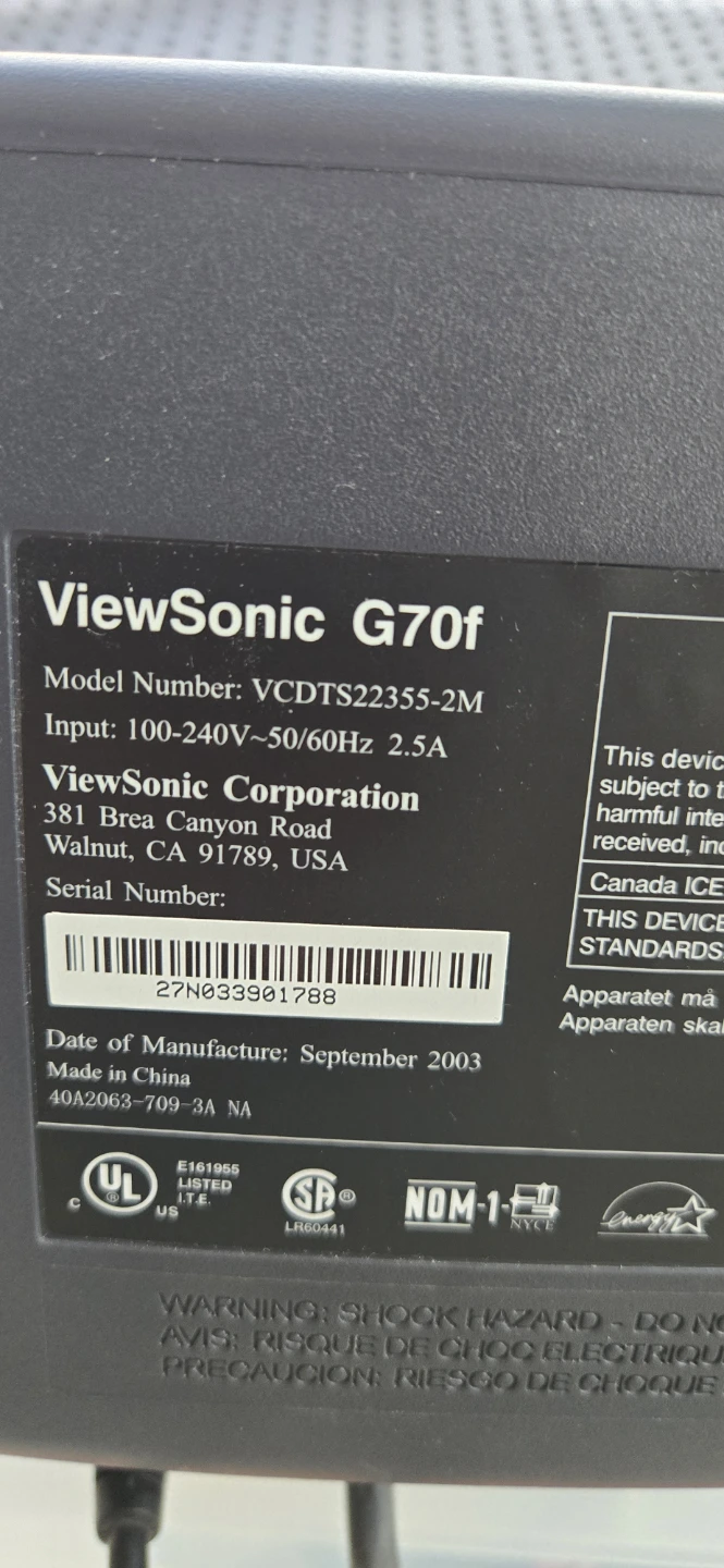 ViewSonic G70f Graphic Series CRT Monitor - photo 3