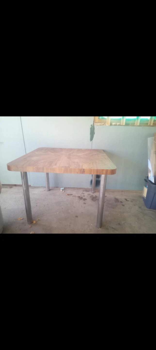 Square Table with Metal Legs