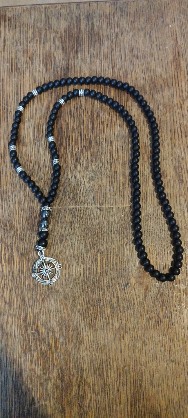 Two Beaded Necklaces - Compass & Cross Pendants - photo 5