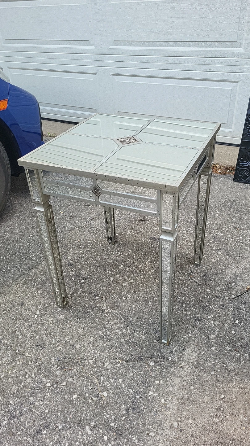 Mirrored Pedestal Stand and Side Tables - photo 3