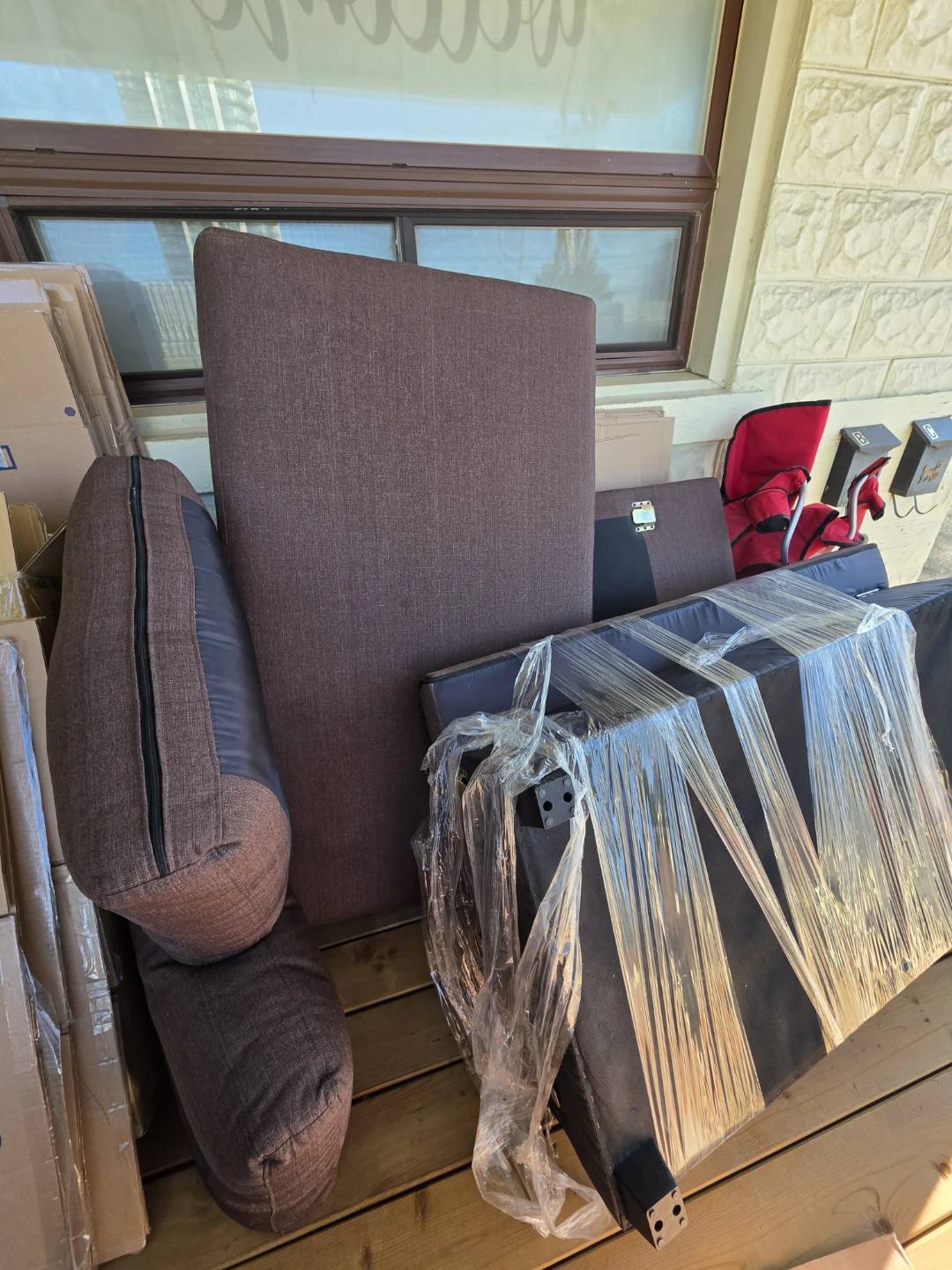 Brown Loveseat Sectional Sofa - photo 2