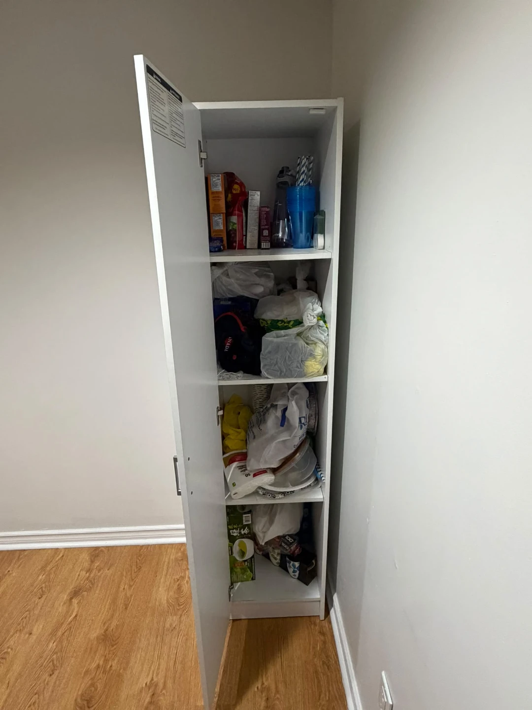 White Tall Storage Cabinet - photo 2