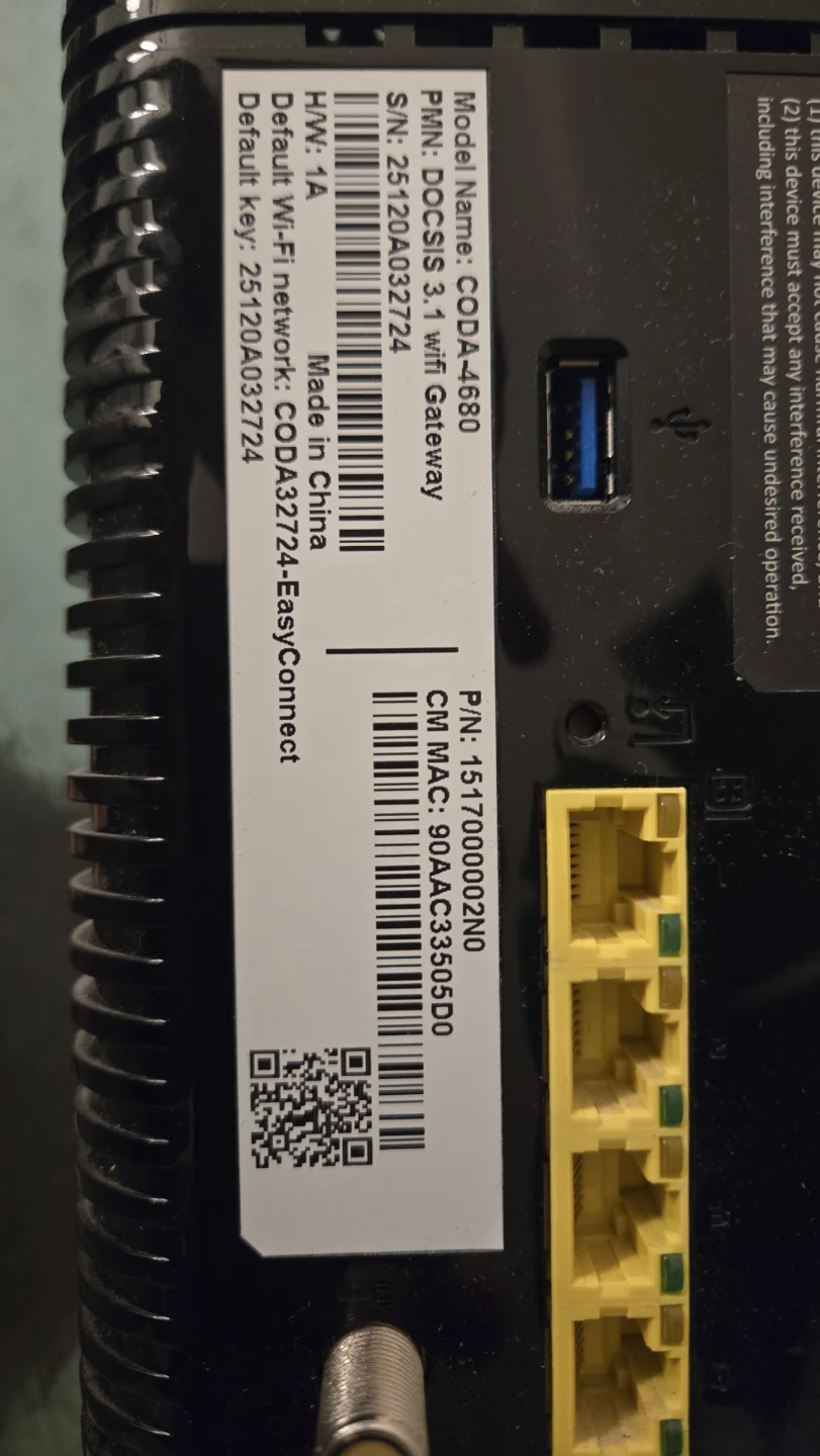 Hitron CODA-4580 DOCSIS 3.1 WiFi Gateway - photo 4