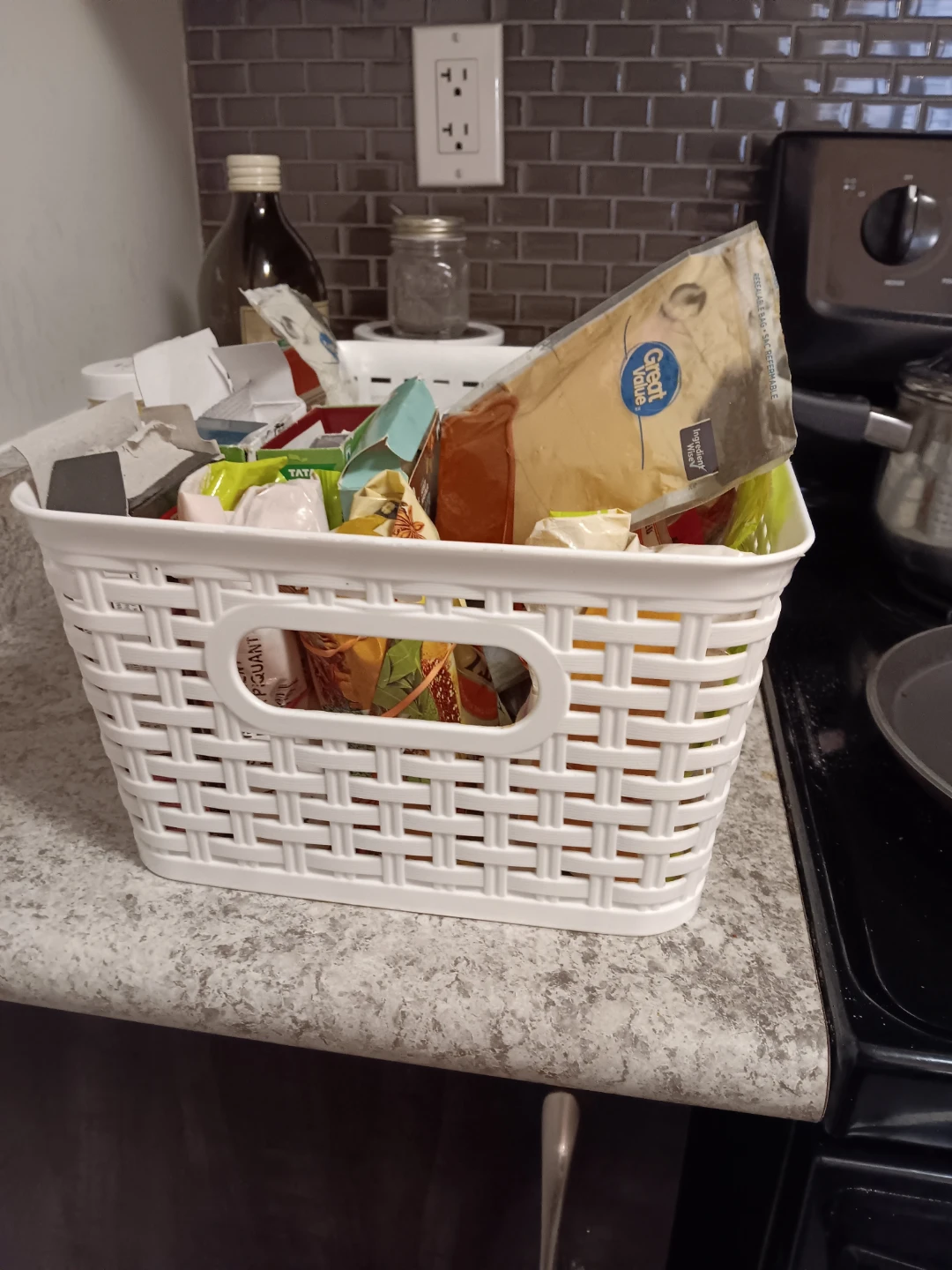 White Woven Storage Basket × 2