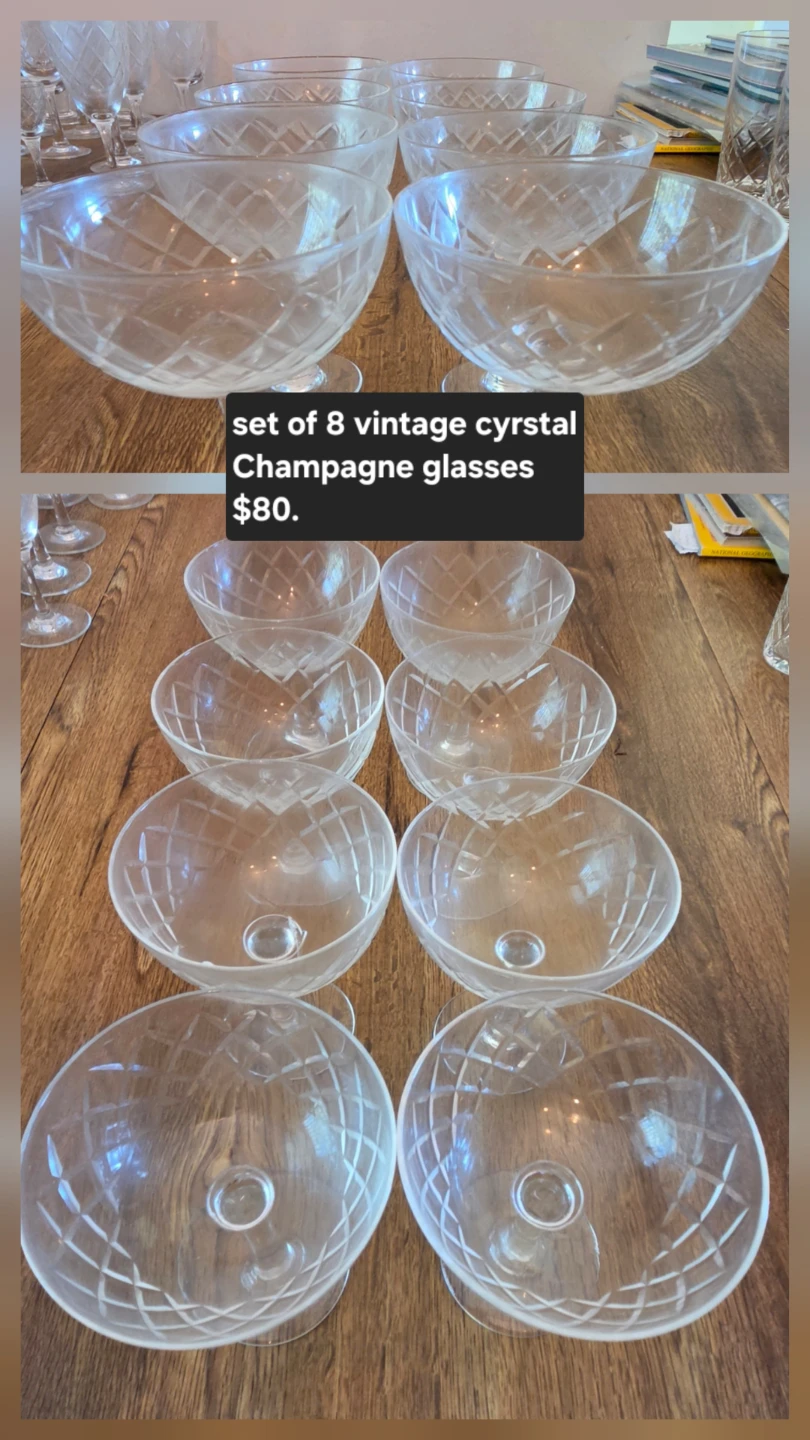 Vintage crystal champagne glasses